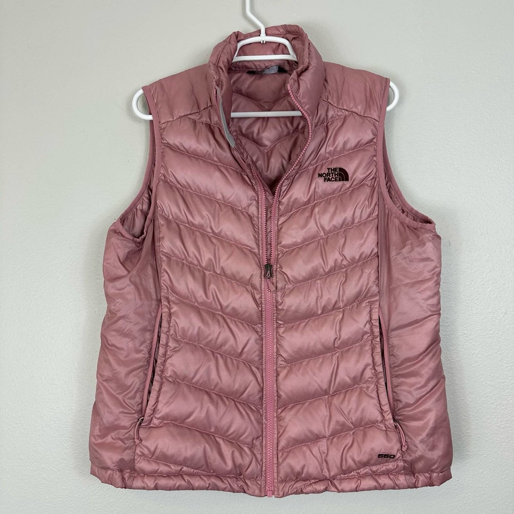 The North Face Puffer Vest Down Jacket 550 Fill Pink XL